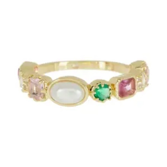 Cove Jewelry - Nordstrom Covet Multishape Cubic Zirconia Faux Pearl Band Statement Ring::NWT::